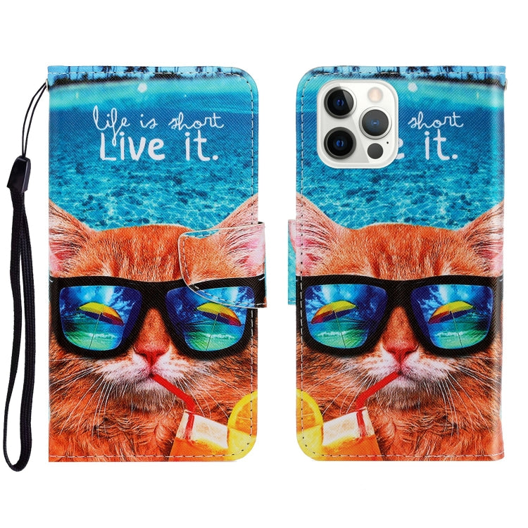 3D Colored Drawing Horizontal Flip Leather Phone Case, For iPhone 13 Pro