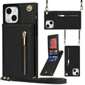 Cross-body Zipper Square Phone Case with Holder, For iPhone 13 mini, For iPhone 13, For iPhone 13 Pro, For iPhone 13 Pro Max