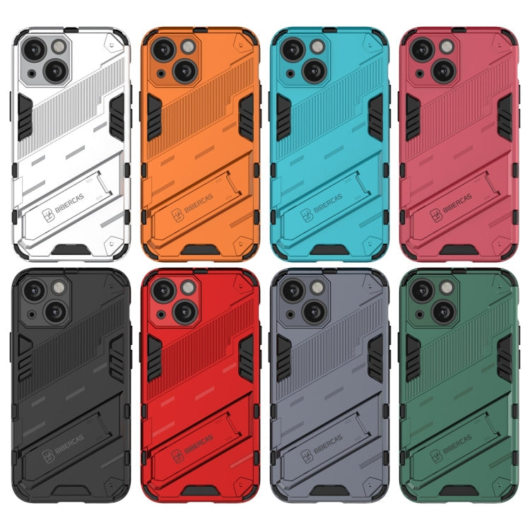Punk Armor 2 in 1 PC + TPU Phone Case with Invisible Holder, For iPhone 13 mini, For iPhone 13, For iPhone 13 Pro