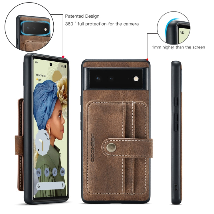 JEEHOOD RFID Blocking Anti-Theft Wallet Phone Case, For Google Pixel 6, For Google Pixel 6 Pro