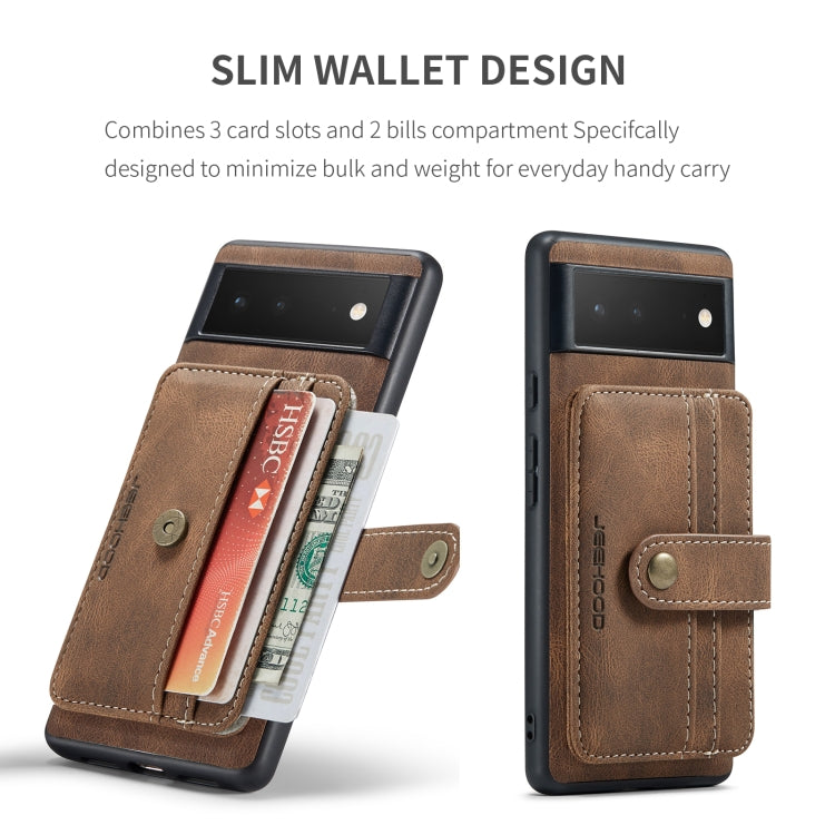 JEEHOOD RFID Blocking Anti-Theft Wallet Phone Case, For Google Pixel 6, For Google Pixel 6 Pro