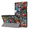 For Lenovo Tab M8 Coloured Drawing Pattern Horizontal Deformation Flip Leather Case with Three-folding Holder, Graffiti, Apricot Flower, Butterfly, Galaxy, Big Eye