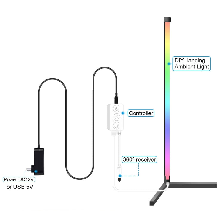 GVVOOHOME LED Symphony Remote Control Floor Atmosphere Light, Power Supply:USB