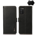 KHAZNEH Side-Magnetic Litchi Genuine Leather RFID Phone Case, For Samsung Galaxy A02s EU Version, For Samsung Galaxy A02s Global Version, For Samsung Galaxy A03s 166mm Version, For Samsung Galaxy A12 5G, For Samsung Galaxy A22 4G...