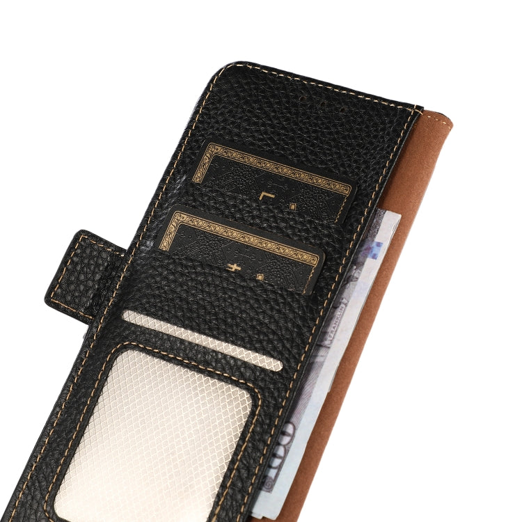 KHAZNEH Side-Magnetic Litchi Genuine Leather RFID Phone Case, For Samsung Galaxy A02s EU Version, For Samsung Galaxy A02s Global Version, For Samsung Galaxy A03s 166mm Version, For Samsung Galaxy A12 5G, For Samsung Galaxy A22 4G...