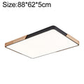Wood Macaron LED Rectangle Ceiling Lamp, White Light, 88x62cm, 110x70cm