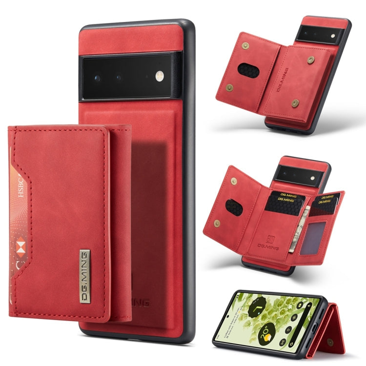 DG.MING M2 Series 3-Fold Multi Card Bag + Magnetic Back Cover Case, For Google Pixel 6 Pro