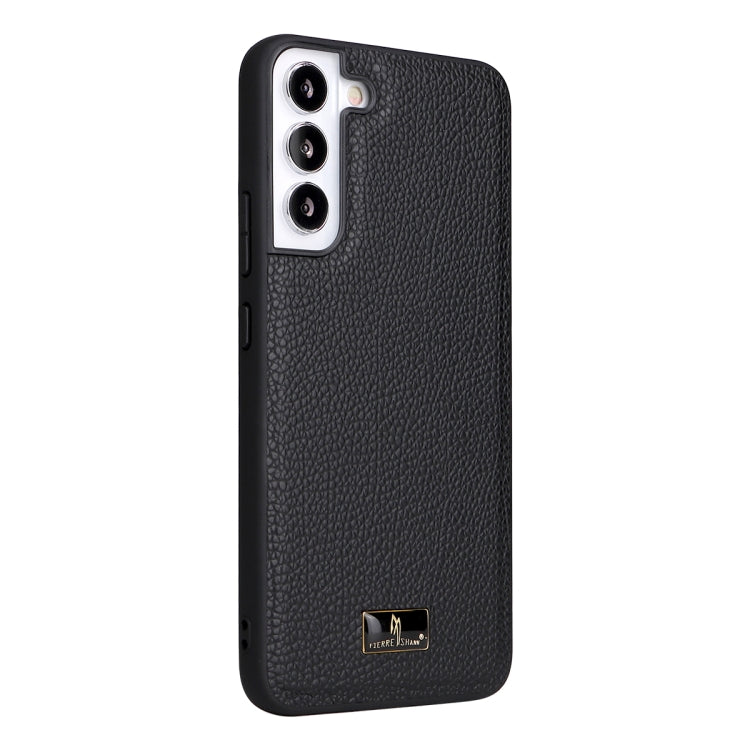 Fierre Shann Leather Texture Phone Back Cover Case, For Samsung Galaxy S22 5G, For Samsung Galaxy S22+ 5G, For Samsung Galaxy S22 Ultra 5G
