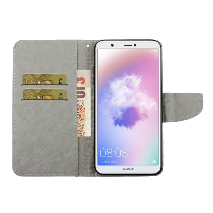 3D Colored Drawing Horizontal Flip PU Leather Case with Holder & Card Slots & Wallet, For Huawei Enjoy 7S