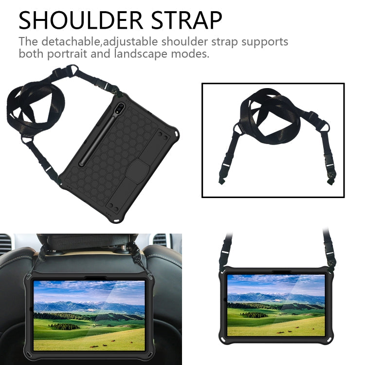 Honeycomb Design EVA + PC Tablet Case with Strap, For Samsung Galaxy Tab S8 / Tab S7