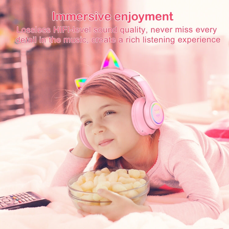 ONIKUMA B90 RGB Lighting Wireless Bluetooth Headphone (Pink)
