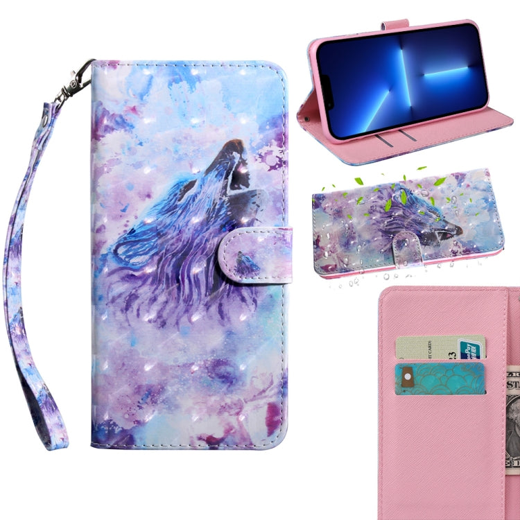 3D Painting Pattern Coloured Drawing Leather Phone Case, For iPhone 13 Pro Max, For iPhone 13 Pro