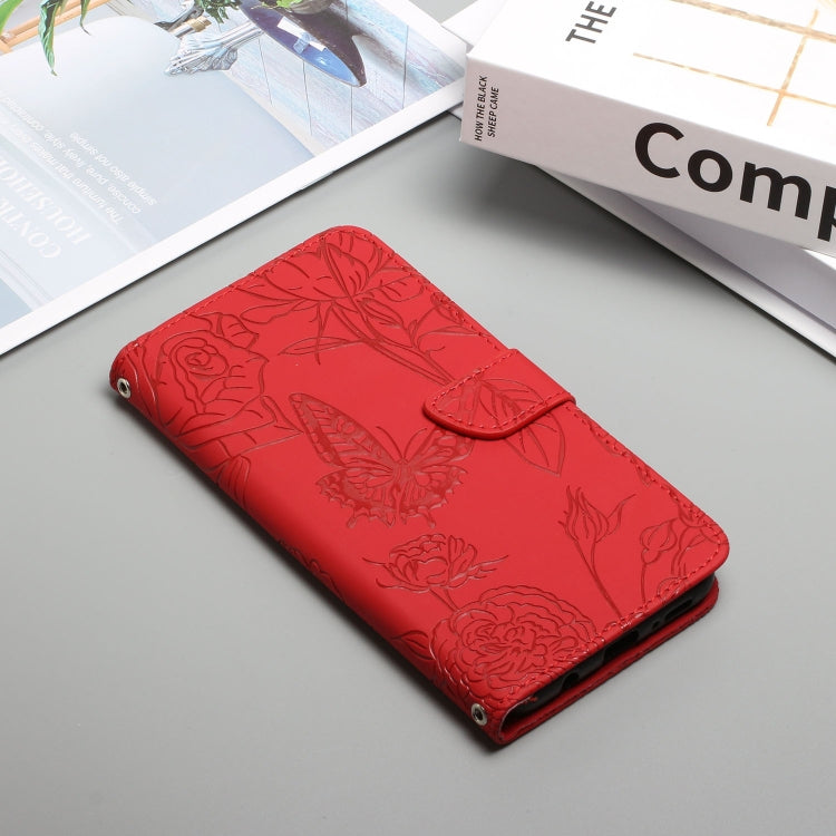 Skin Feel Butterfly Peony Embossed Leather Phone Case, For iPhone 13 Pro Max, For iPhone XS / X, For iPhone XR, For iPhone XS Max
