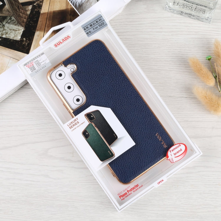 SULADA Shockproof TPU + Handmade Leather Phone Case, For Samsung Galaxy S22 5G, For Samsung Galaxy S22 Ultra 5G, For Samsung Galaxy S22+ 5G