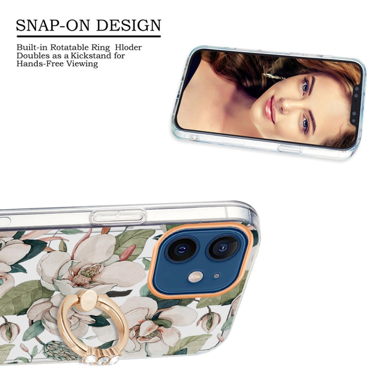 Ring IMD Flowers TPU Phone Case, For iPhone 12 / 12 Pro, For iPhone 12 Pro Max, For iPhone 11, For iPhone 11 Pro Max