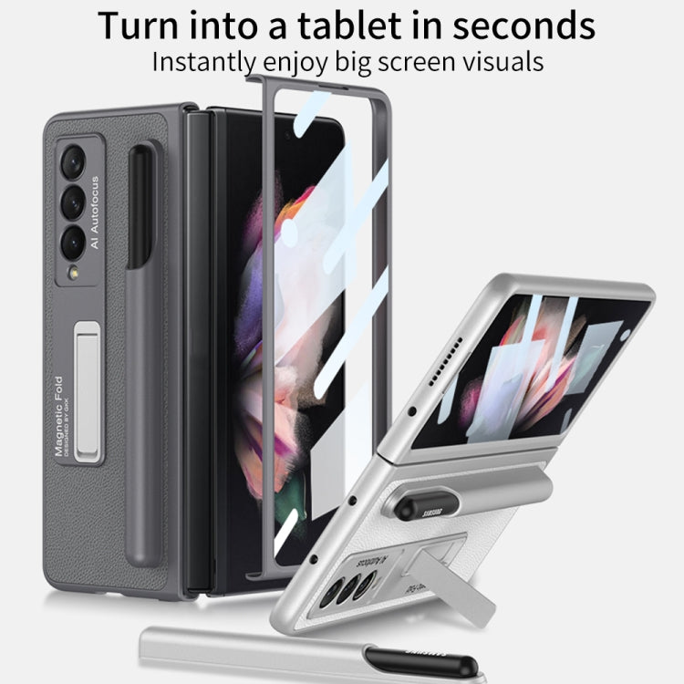 GKK Ultra-thin Shockproof Leather Protective Case with Holder & Pen Slots, For Samsung Galaxy Z Fold3 5G