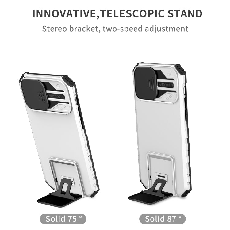 Stereoscopic Holder Sliding Camshield Phone Case, For iPhone 12 Pro Max, For iPhone 13 Pro, For iPhone 13 Pro Max