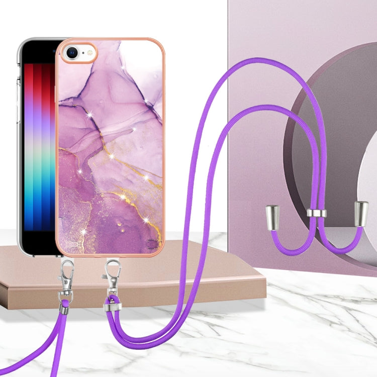 Electroplating Marble Pattern TPU Phone Case with Lanyard, For iPhone SE 2022 / SE 2020 / 8 / 7, For Motorola Moto G Stylus 2022, For Nokia G20 / G10, For Nokia G21 / G11