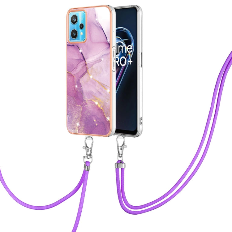 Electroplating Marble Pattern TPU Phone Case with Lanyard, For Samsung Galaxy A23 5G / 4G, For Samsung Galaxy A13 4G, For OPPO Realme 9 Pro+ 5G, For OPPO Realme 9 Pro 5G