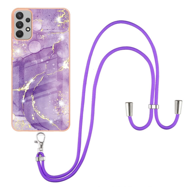 Electroplating Marble Pattern TPU Phone Case with Lanyard, For Samsung Galaxy A23 5G / 4G, For Samsung Galaxy A13 4G, For OPPO Realme 9 Pro+ 5G, For OPPO Realme 9 Pro 5G