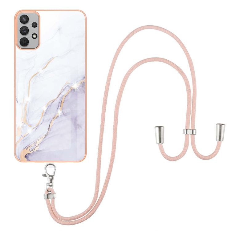 Electroplating Marble Pattern TPU Phone Case with Lanyard, For Samsung Galaxy A23 5G / 4G, For Samsung Galaxy A13 4G, For OPPO Realme 9 Pro+ 5G, For OPPO Realme 9 Pro 5G