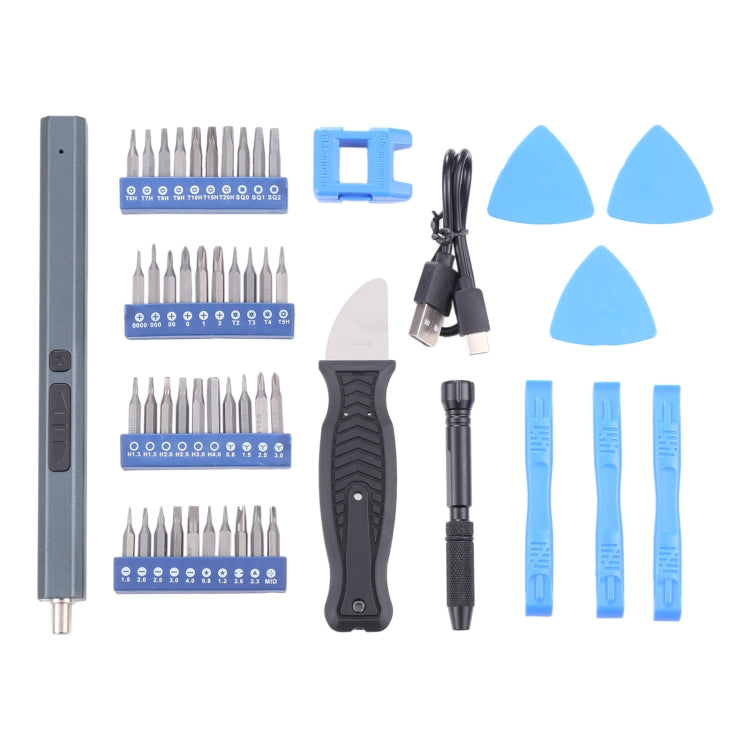 Type-C Port Rechargeable Cordless Electric Screwdriver Set, 12 in 1, 33 in 1, 49 in 1
