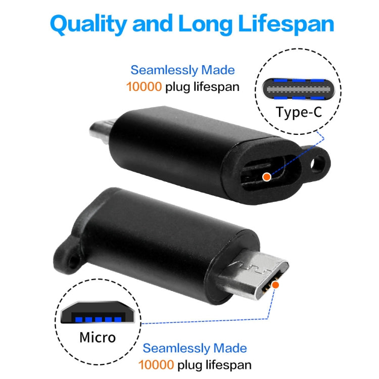 5 PCS USB-C / Type-C Female to Micro USB Male Connector Adapter Random Delivery
