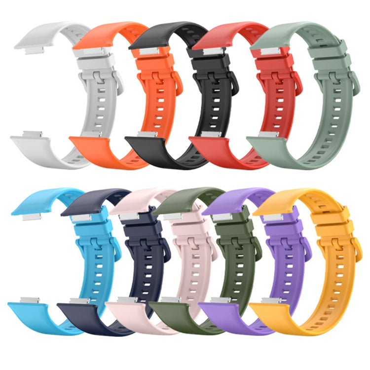 For Huawei Watch Fit 2 Solid Color Silicone Watch Band(Orange)