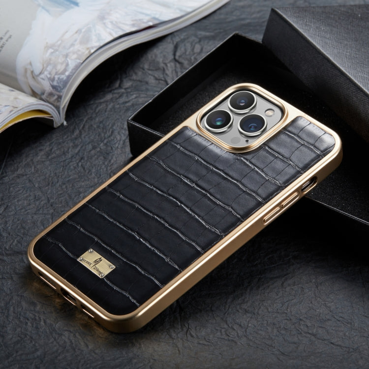 Crocodile Texture Electroplating PU Phone Case, For iPhone 13, For iPhone 13 Pro, For iPhone 13 Pro Max, For iPhone 12 / 12 Pro, For iPhone 12 Pro Max