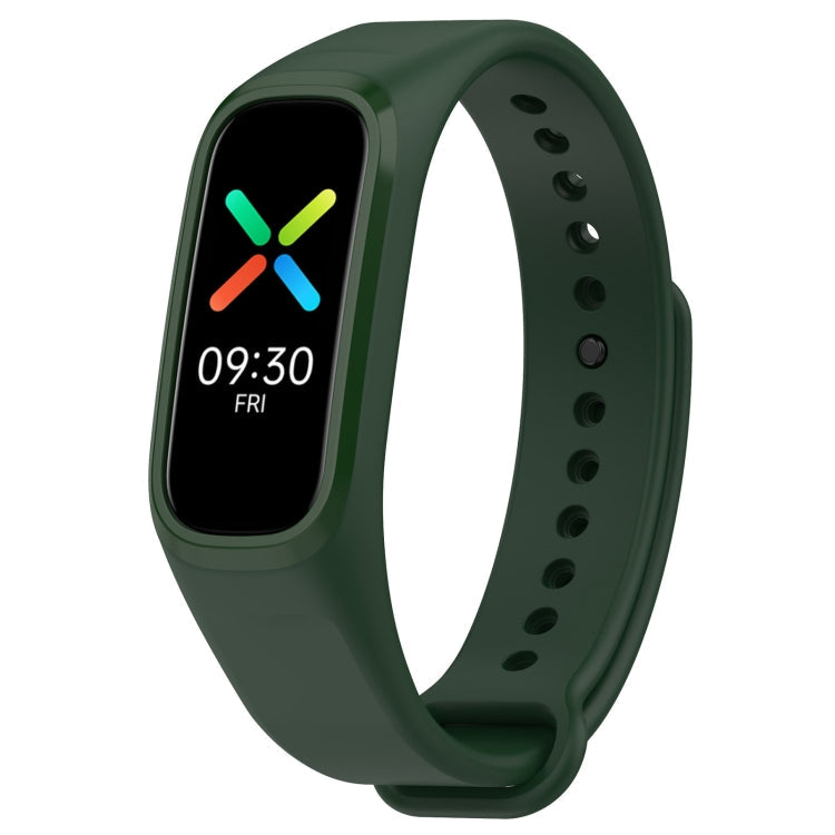 For OPPO Band Vitality Edition Waterproof Sweatproof Solid Color Watch Band(Dark Green)