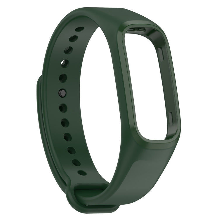 For OPPO Band Vitality Edition Waterproof Sweatproof Solid Color Watch Band(Dark Green)