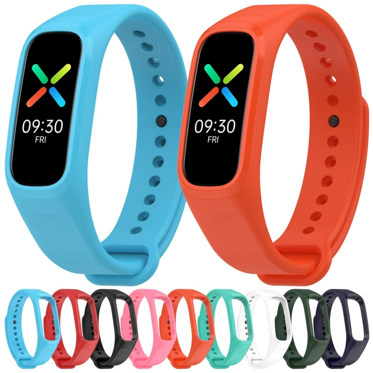 For OPPO Band Vitality Edition Waterproof Sweatproof Solid Color Watch Band(Dark Green)