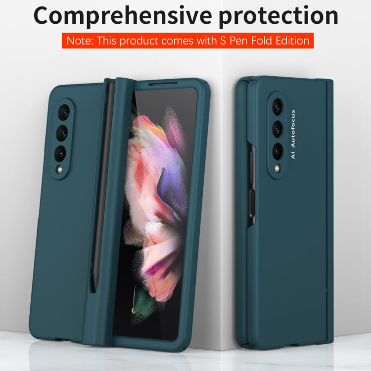 Macaron Hinge Phone Case with Stylus Pen Fold Edition & Protective Film, For Samsung Galaxy Z Fold3 5G
