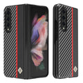 LC.IMEEKE Carbon Fiber Horizontal Flip Leather Phone Case, For Samsung Galaxy Z Fold4 5G