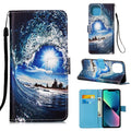 Painted Flat Texture Leather Case with Lanyard & Card Slot & Wallet & Holder, For iPhone 14, For iPhone 14 Plus, For iPhone 14 Pro