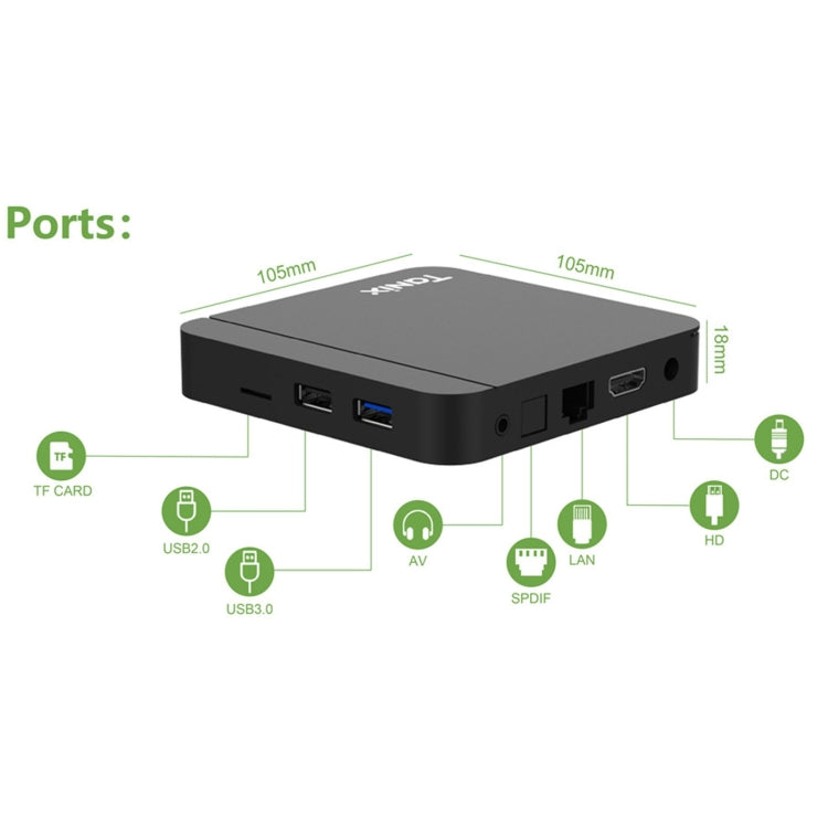 Tanix W2 Amlogic S905 Quad Core Smart TV Set Top Box, RAM:2G+16G With Dual Wifi/BT(EU Plug)