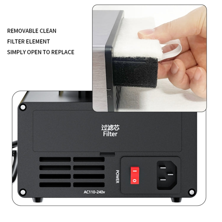 D-201 2 in 1 Intelligent Constant Temperature Soldering Iron With Solder Smoking Absorber Tool,, US Plug, UK Plug, AU Plug, EU Plug