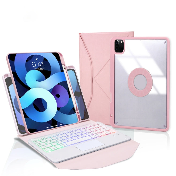 Z11B-AS Pen Slot Touchpad Backlight Bluetooth Keyboard Leather Tablet Case, For iPad Pro 11 2021/2020/2018, For iPad Air 11 2025 / 2024 / Air 5 / Air 4, For iPad 10.2 2021/2020/2019