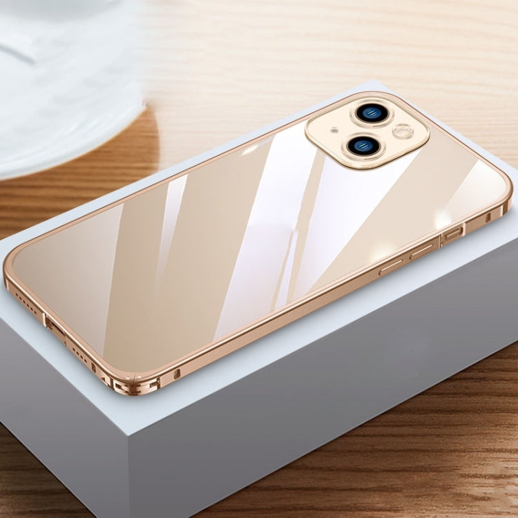 Metal Frame HD Transparent Phone Case, For iPhone 14 Plus, For iPhone 14 Pro Max, For iPhone 14, For iPhone 14 Pro