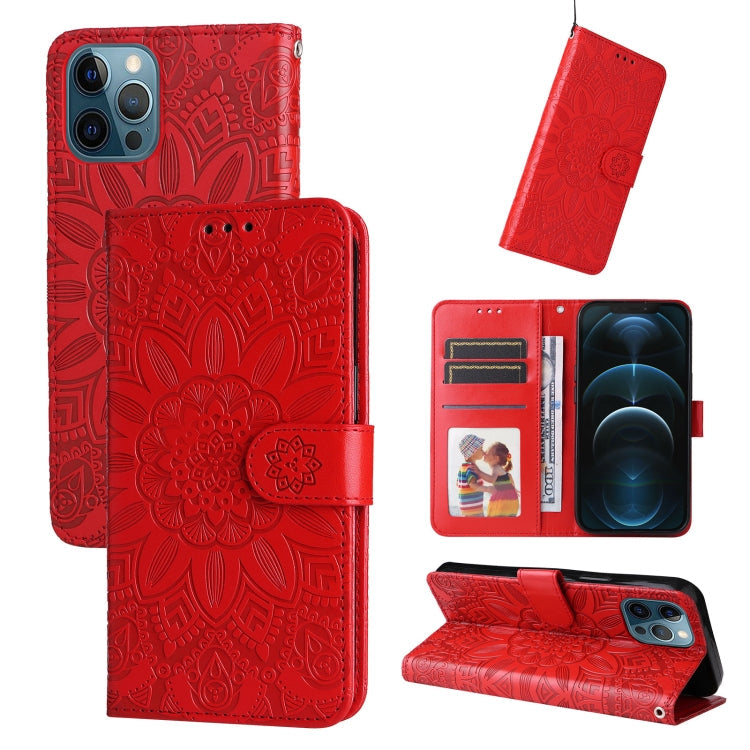 Embossed Sunflower Leather Phone Case, For iPhone 12 mini, For iPhone 12 / 12 Pro, For iPhone 12 Pro Max, For iPhone 11