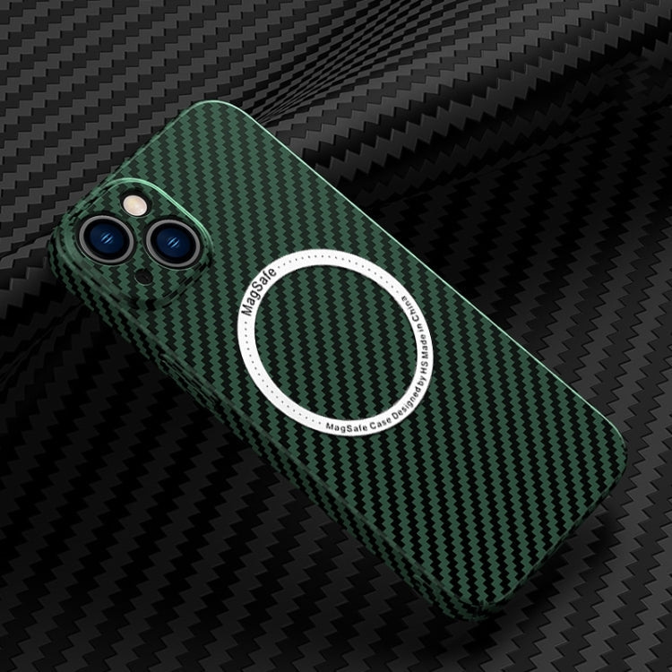 Carbon Fiber Texture MagSafe Magnetic Phone Case, For iPhone 14, For iPhone 14 Plus, For iPhone 14 Pro