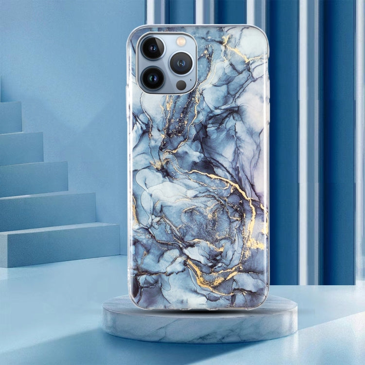 For iPhone 13 Pro Max IMD Marble Pattern TPU Phone Case (Grey)