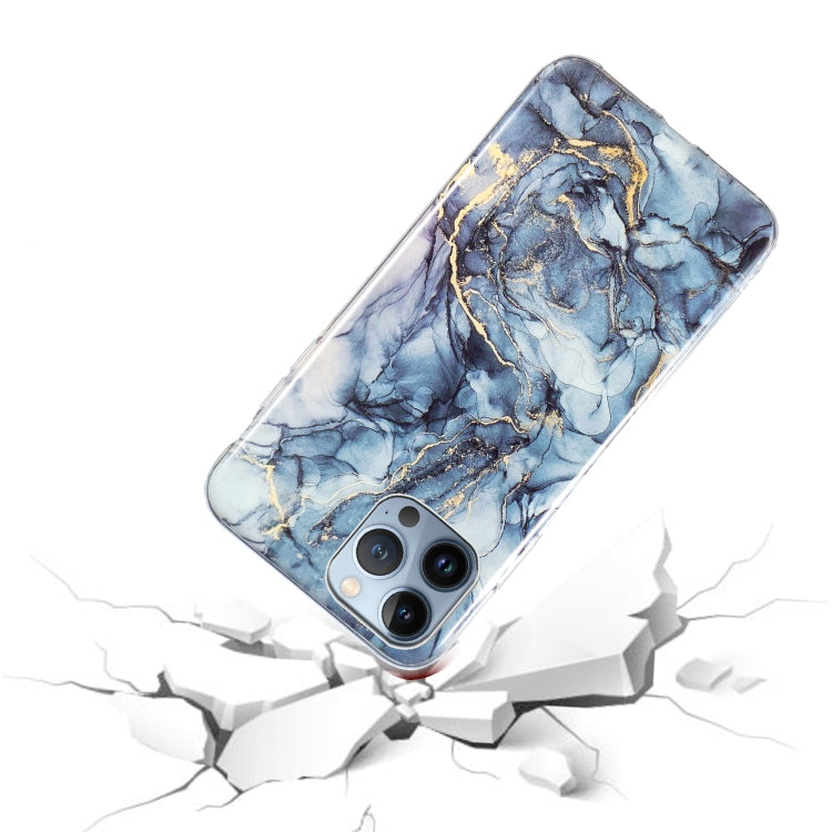 For iPhone 13 Pro Max IMD Marble Pattern TPU Phone Case (Grey)