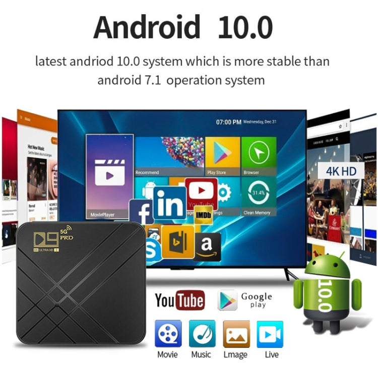 D9 PRO 2.4G/5G WIFI 4K HD Android TV Box, D9 PRO UK Plug, D9 PRO AU Plug, D9 PRO US Plug, D9 PRO EU Plug