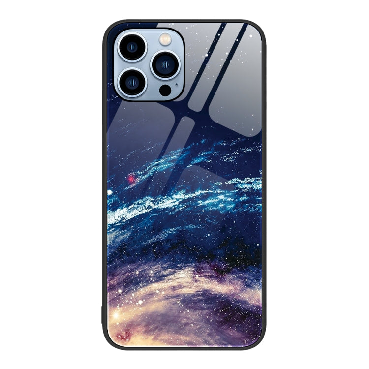 Colorful Painted Glass Phone Case, For iPhone 14 Pro Max