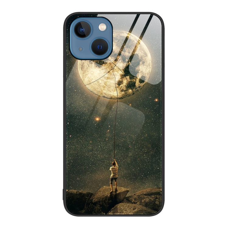 Colorful Painted Glass Phone Case, For iPhone 14