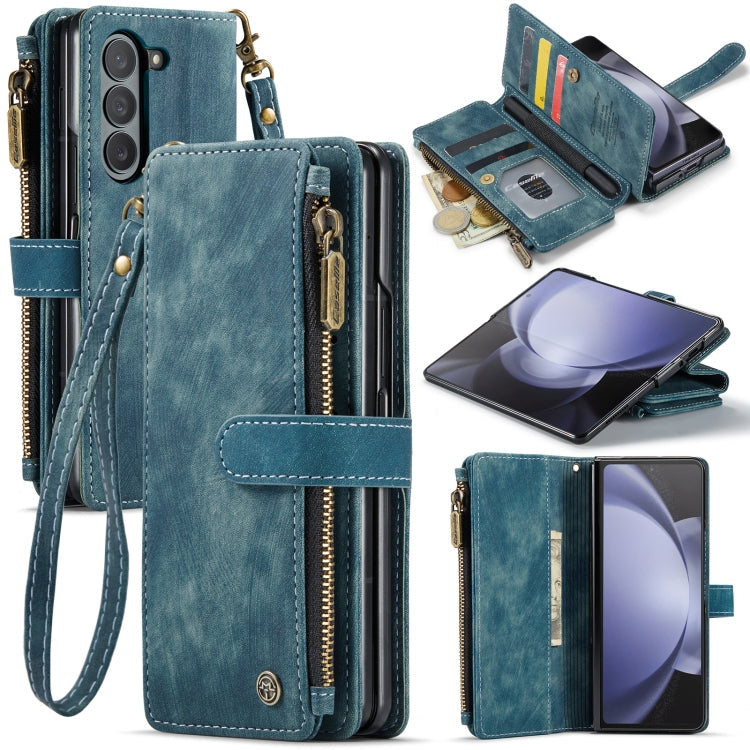 CaseMe C30 Multifunctional Card Slots Zipper Phone Leather Phone Case, For Samsung Galaxy Z Fold6 5G, For Samsung Galaxy Z Fold5, For Samsung Galaxy Z Fold4 5G
