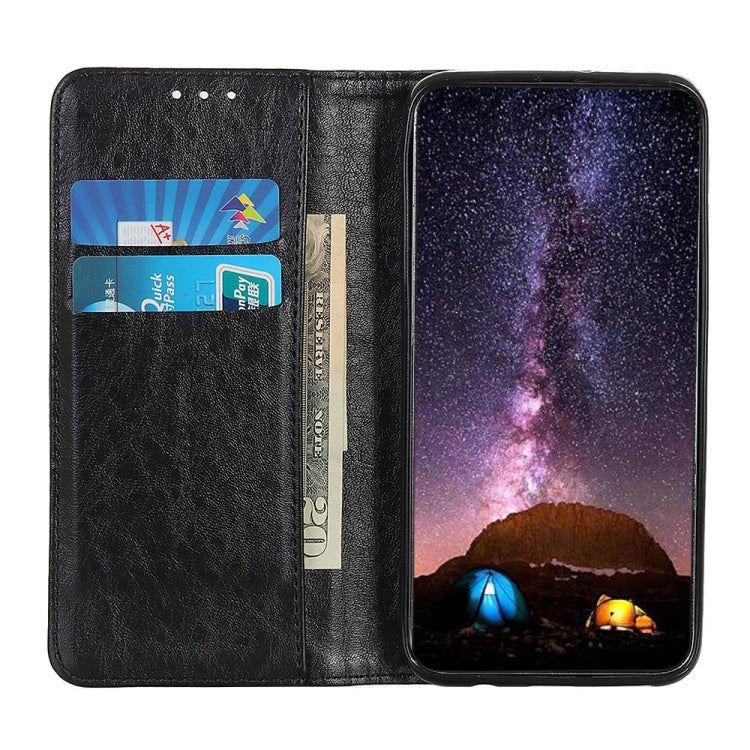 Magnetic Suction Crazy Horse Pattern PU Left and Right Open with Bracket and Card Slot and Wallet, For iPhone SE 2022 / SE 2020