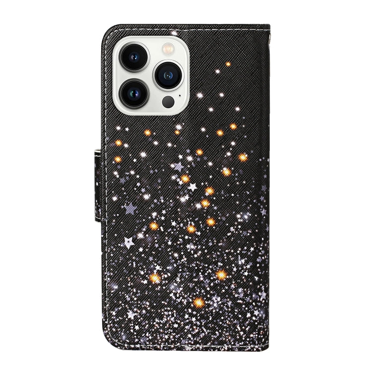 3D Colored Drawing Flip Leather Phone Case, For iPhone 14 Pro Max