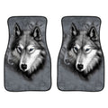 2 in 1 Universal Printing Auto Car Floor Mats Set, Grey Wolf